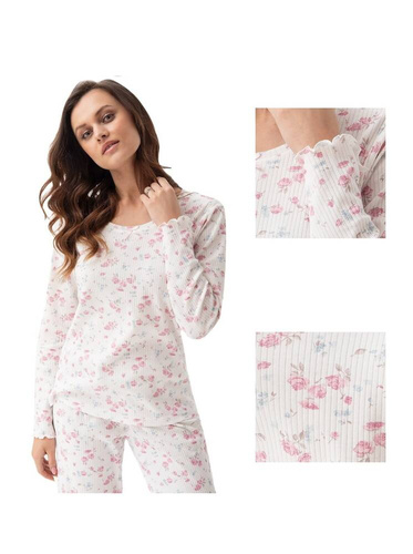 Piżama Damska 691 LUNA- ecru