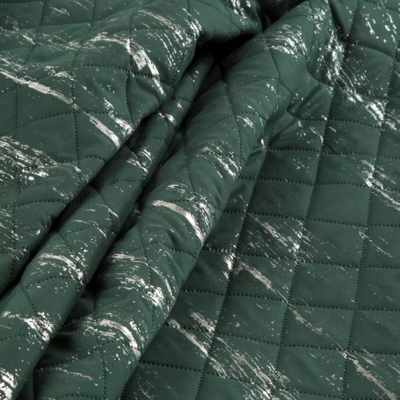 Narzuta dekoracyjna Blink 1 Design91 ciemny zielony/srebrny