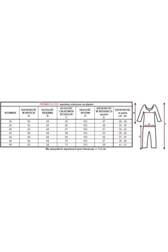 Piżama damska 86562 Elitte rozpinana Mewa czarny
