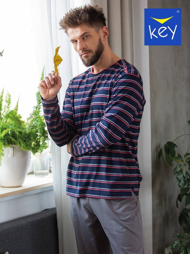  Piżama Męska MNS 038  Key granatowy