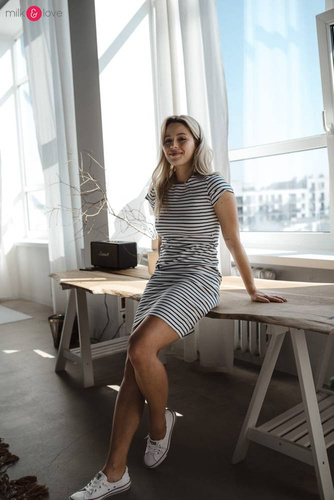 Sukienka do karmienia Milky Dress Milk&Love w paski