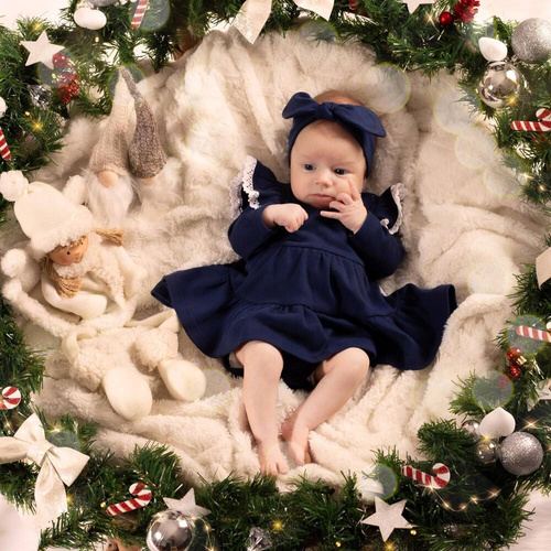 163170 Magia Świąt Sukienko-body + opaska Nicol - granatowy