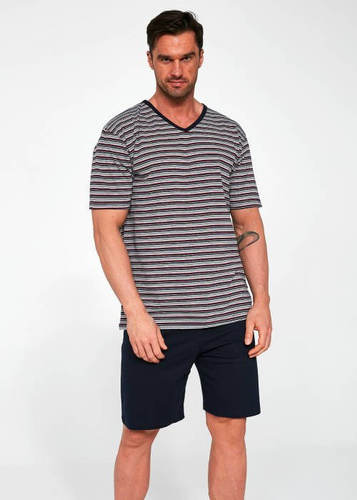 Piżama męska 330/17 Various Cornette - szary-granatowy 