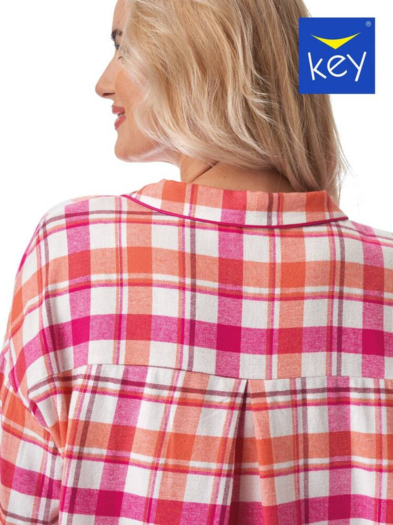 Koszula damska LND 437 Key- różowy/pomarańczowy