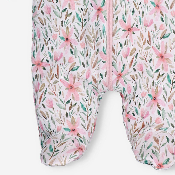 Kombinezon z bawełny organicznej Pink Flowers Nini