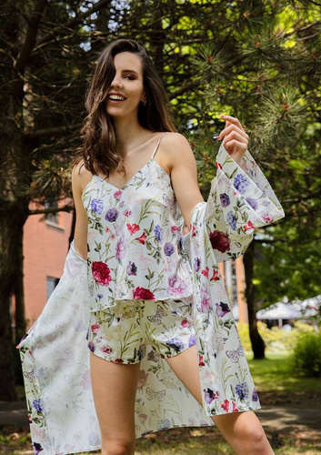 Komplet piżama damska Flowers  DKaren -DK-KK 5 biały