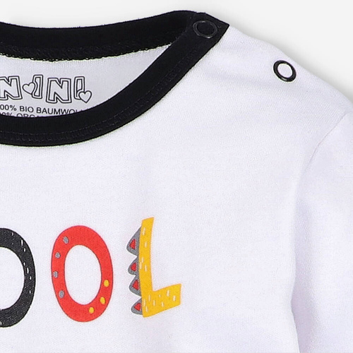 Body z bawełny organicznej Alfabet Nini biały