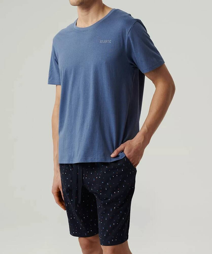Piżama męska krótki rękaw,NMP-385  Atlantic- granatowy