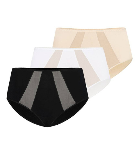 Figi z wysokim stanem wielopak Vicky Teyli - beżowy/biały/czarny