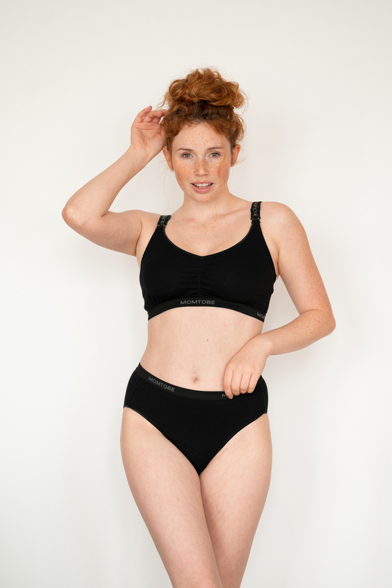 Biustonosz do karmienia Sport Black Momtobe czarny