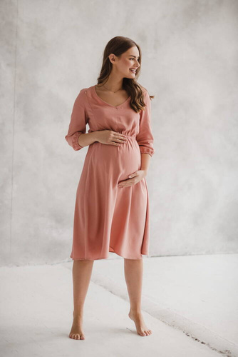 Sukienka ciążowa i do karmienia Lovely Dress Midi Milk&Love herbal rose