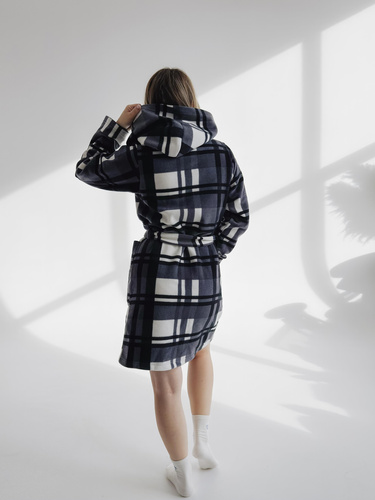 Szlafrok Kocyk 031 De Lafense – miękki polarowy szlafrok dla kobiet, które kochają przytulność, szary