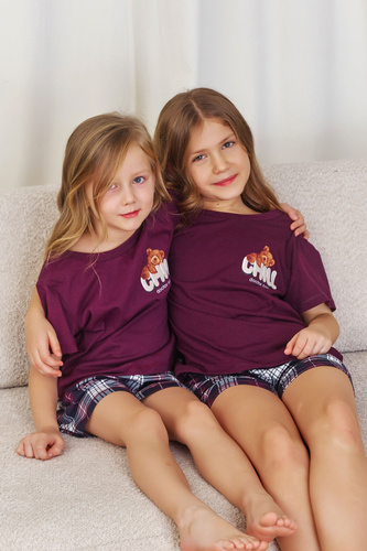 PDU.7202 Piżama dziecięca Unisex Doctor Nap - burgundy