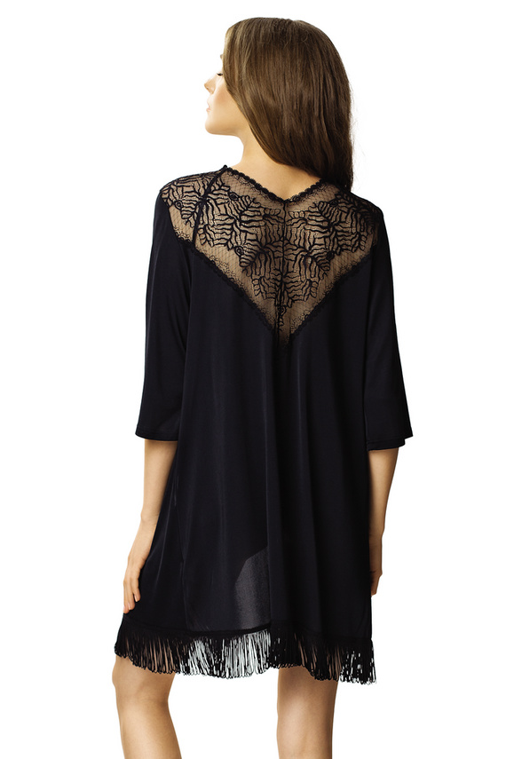 6309 Caryca Szlafrok peniuar Mewa czarny