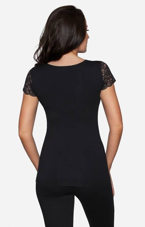 Bluzka z koronką Danielle Babell - czarna