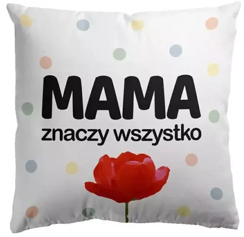 Poszewka dekoracyjna Mama Znaczy Wszystko Domarex biały