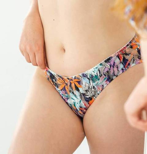 Figi damskie Femi Flowers Momtobe fioletowy