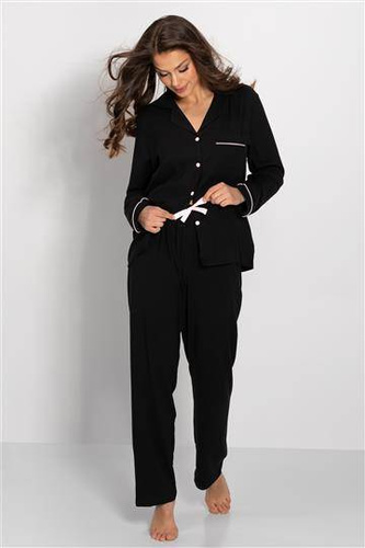 Piżama damska rozpinana Paris Momenti Per Me black