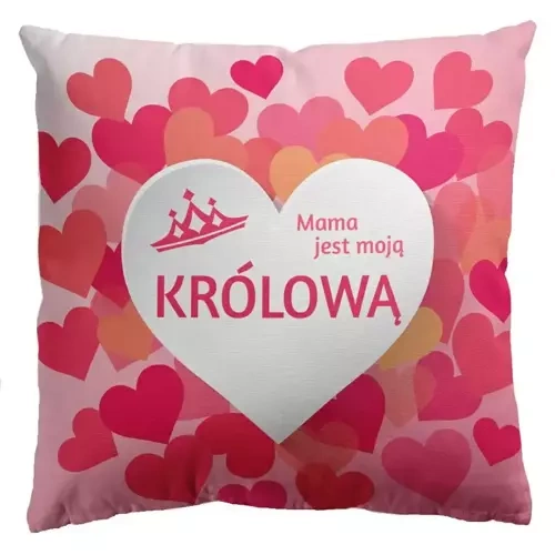 Poszewka dekoracyjna Mama jest moją królową Domarex różowy
