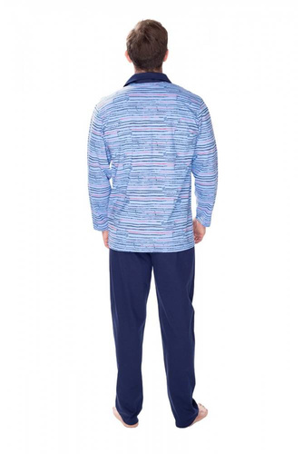 Piżama męska 86022 Henric James Bradley granatowy-druk 