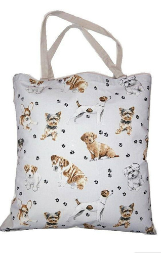 Torba bawełniana na zakupy Kwiatki wzór serwetki szary