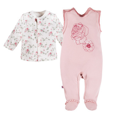 Zestaw Śpioch, Kaftan Roses Eevi- jasny róż