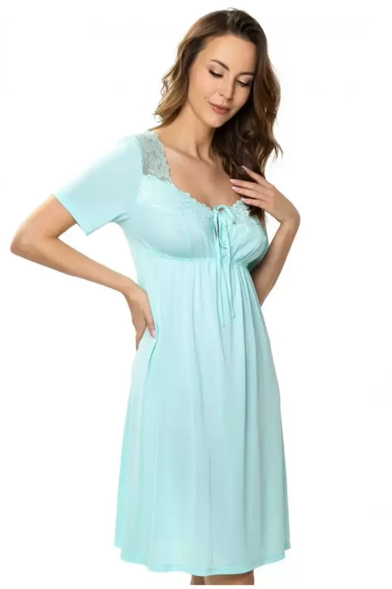 Koszula nocna ciążowa i do karmienia 86561 Lori Mewa miętowy