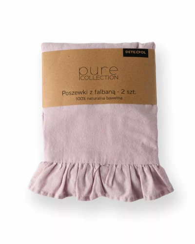 Pościel bawełniana Pure 23 jednobarwna Detexpol różowy