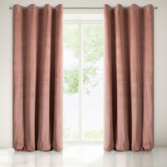 Zasłona gotowa zaciemniająca Vellis Eurofirany ciemny różowy