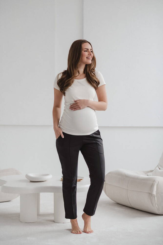 Klasyczne spodnie ciążowe GraceFit Mama Milk&Love grafitowy