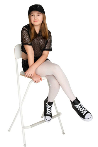 RM010 Viki Rajstopy dziewczęce brokat Noviti- biały