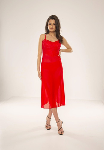 Długa Koszula nocna 469 Alison Forex - czerwony