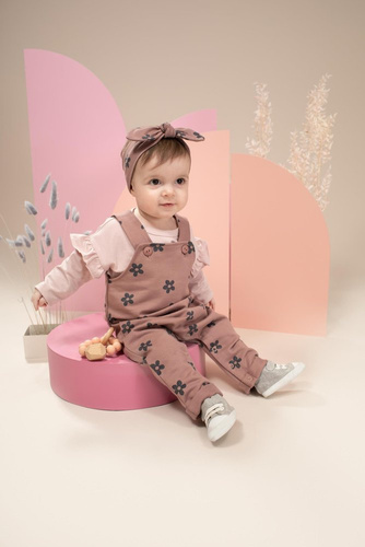 Opaska dla dziewczynki Happiness Pinokio ciemny róż/druk 