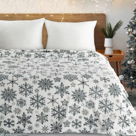 Narzuta świąteczna welurowa Carol Eurofirany granatowy  