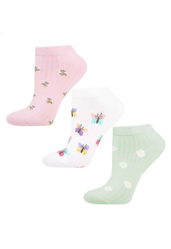 Stopki damskie Moraj CSD240-145 – bawełna, komfort, kobiece wzory