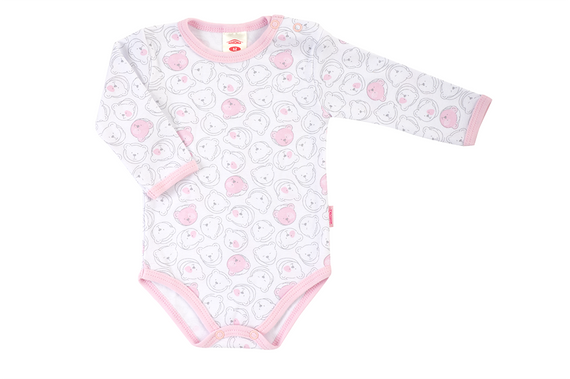 Body niemowlęce z długim rękawem ""Pink Bears" Makoma 