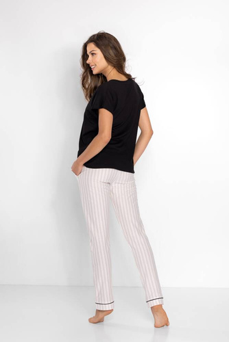 Piżama damska Rita Momenti Per Me black-beige 