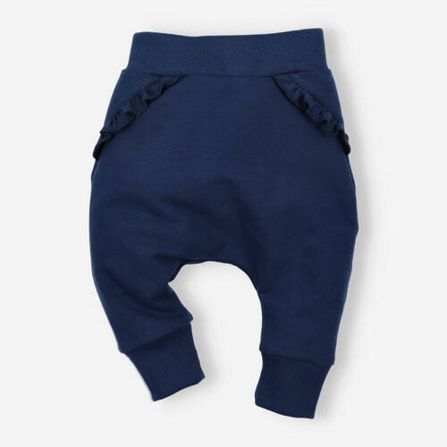 Spodnie dresowe z bawełny organicznej ABN-4518 Nini granatowy