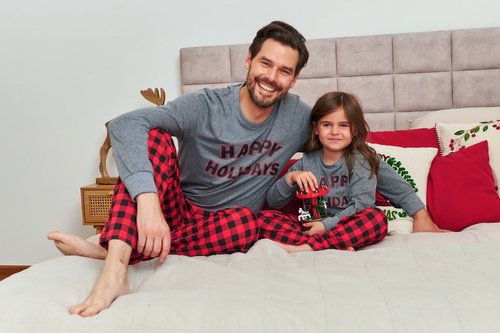 Doctor Nap 7345 – piżama dziecięca bawełniana Dark Grey z nadrukiem