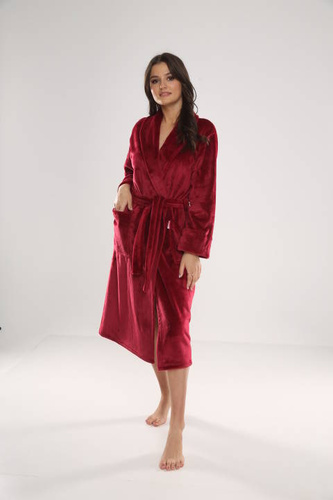 Długi Szlafrok damski 628 Abigail Forex - bordo