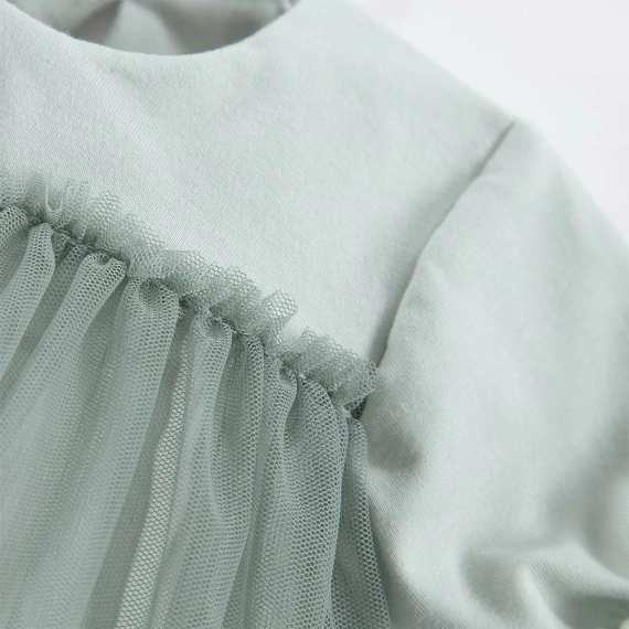 Sukienka tiul z krótkim rękawem Ceremony Eevi - zielony