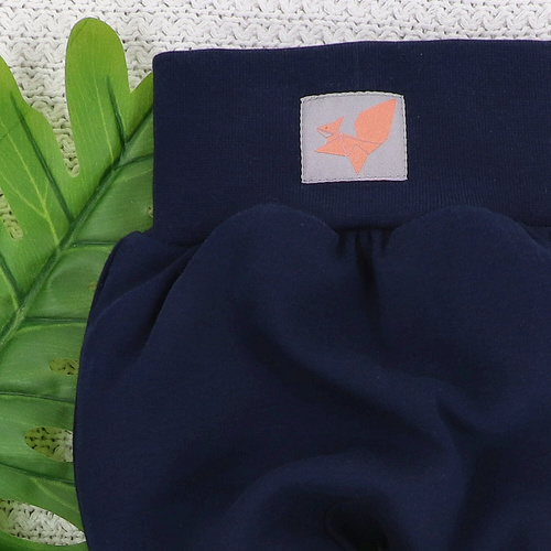 Półśpiochy z bawełny organicznej Fun Origami Nini granatowy 