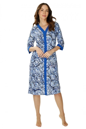 Koszula nocna 86671 Irene Mewa druk niebieski 