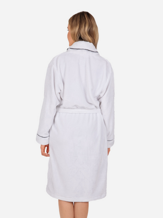 Szlafrok damski polarowy Rosa ByShelly - biały