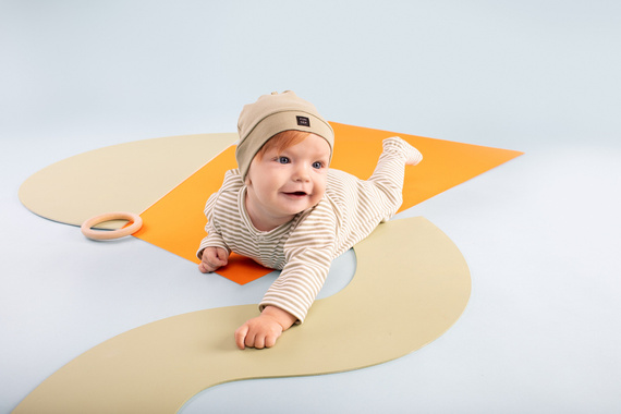 Czapka niemowlęca z naszywką Olivier Pinokio - zielony