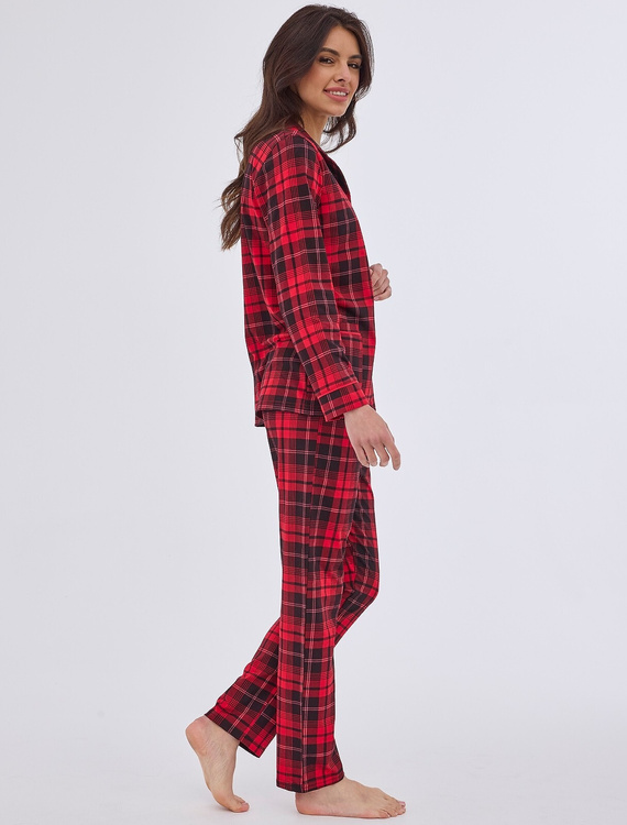 Piżama damska rozpinana 482/408 Kaya Cornette czerwony