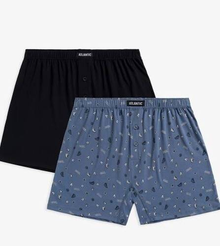 Bokserki męskie 2MBX-045 Atlantic- niebieski- czarny