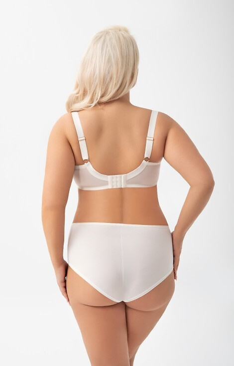 Figi Gorsenia K 938 Evia kremowe – wygodne figi z haftem na co dzień