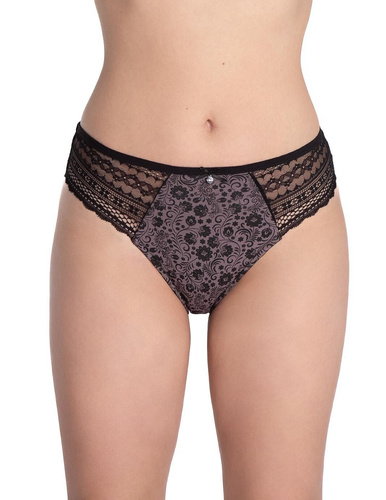 Figi damskie Lama L-1592 BI – koronkowe bikini z kokardką, 2 sztuki w zestawie