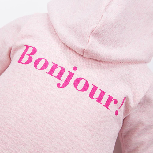 Pajac z kapturem kombinezon Bonjour Eevi - różowy